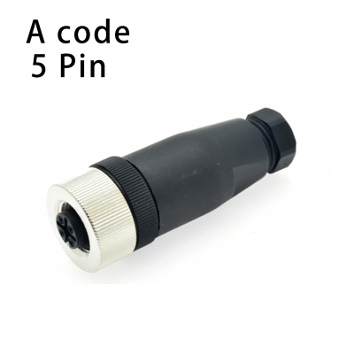 M12 5pin plastic straight female plug