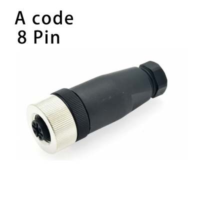 M12 8pin plastic straight female plug