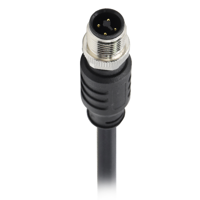 M12 T code 4pin straight male cable plug