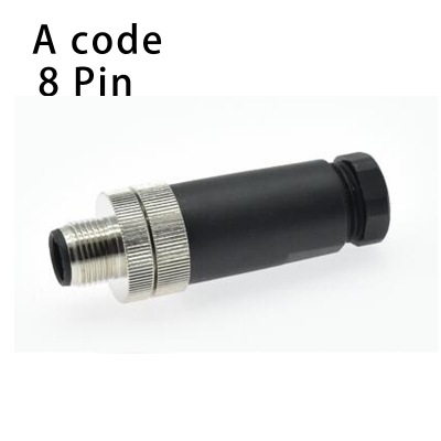 M12 8pin plastic straight male plug