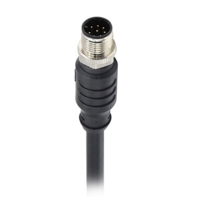 M12 A-coded 8pin straight male cable plug