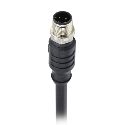 M12 A-coded 4pin straight male cable plug