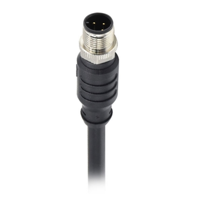 M12 A-coded 3pin straight male cable plug