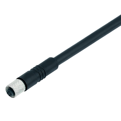 Female cable connector, overmoulded, M5 x 0.5